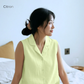 Women's Pure Linen Pajamas Sleeveless Top & Pants Set in Citron – Kaia by OrganoLinen