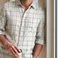 Men's Premium Linen Shirt in Snowcheck Luxe100 – Luxe by OrganoLinen