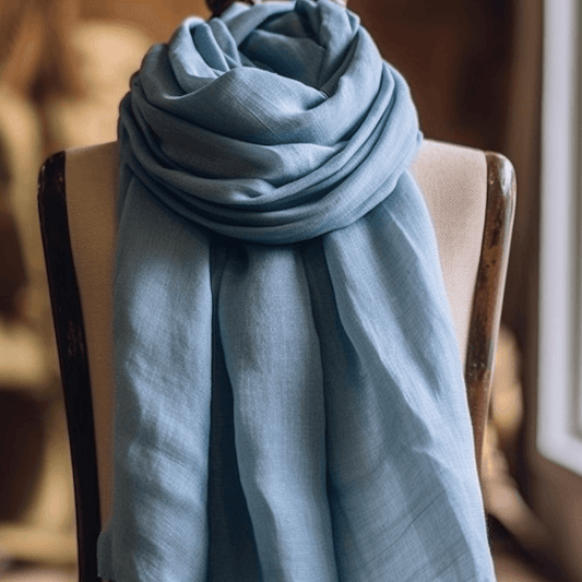 Blue Linen Scarf – Noah by OrganoLinen