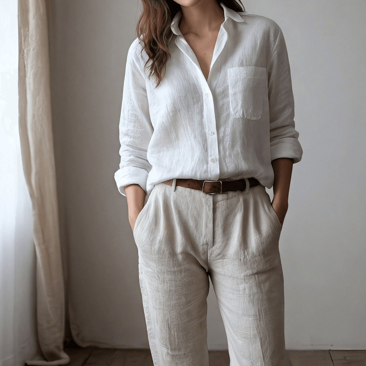 Women's White Linen Shirt – Cloud by OrganoLinen