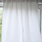 Custom Linen Café Curtain in White Motera – Wisp by OrganoLinen