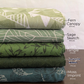 Green printed linen fabrics – Forestwind by OrganoLinen