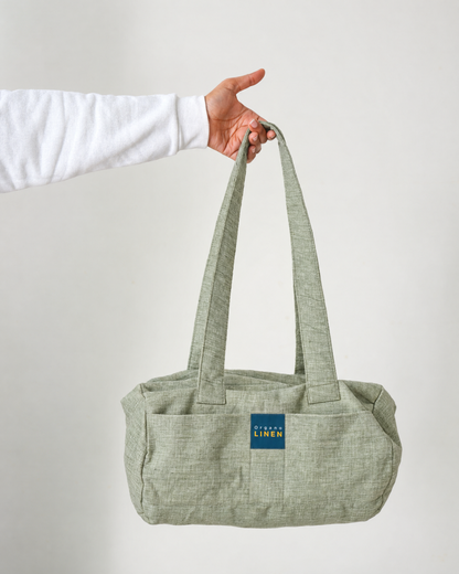 PICCOLO linen handbag in Pistachio Mist