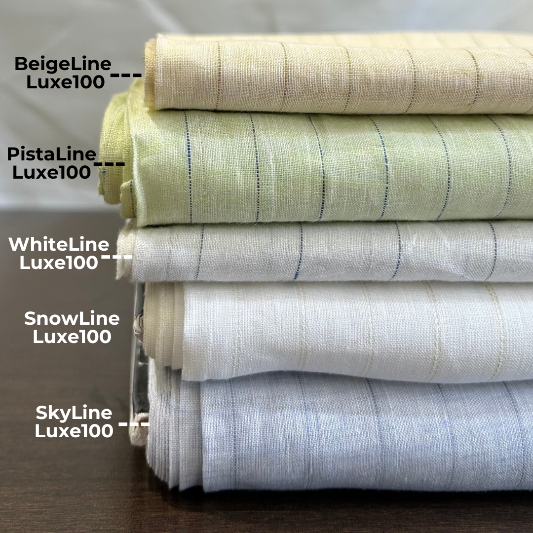 Premium Striped Linen Fabric by OrganoLinen