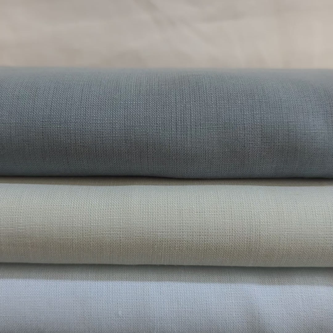 Light Blue & Grey Linen Fabric