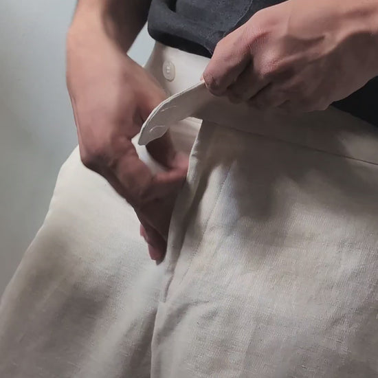 roma linen pant by organolinen in white italian style