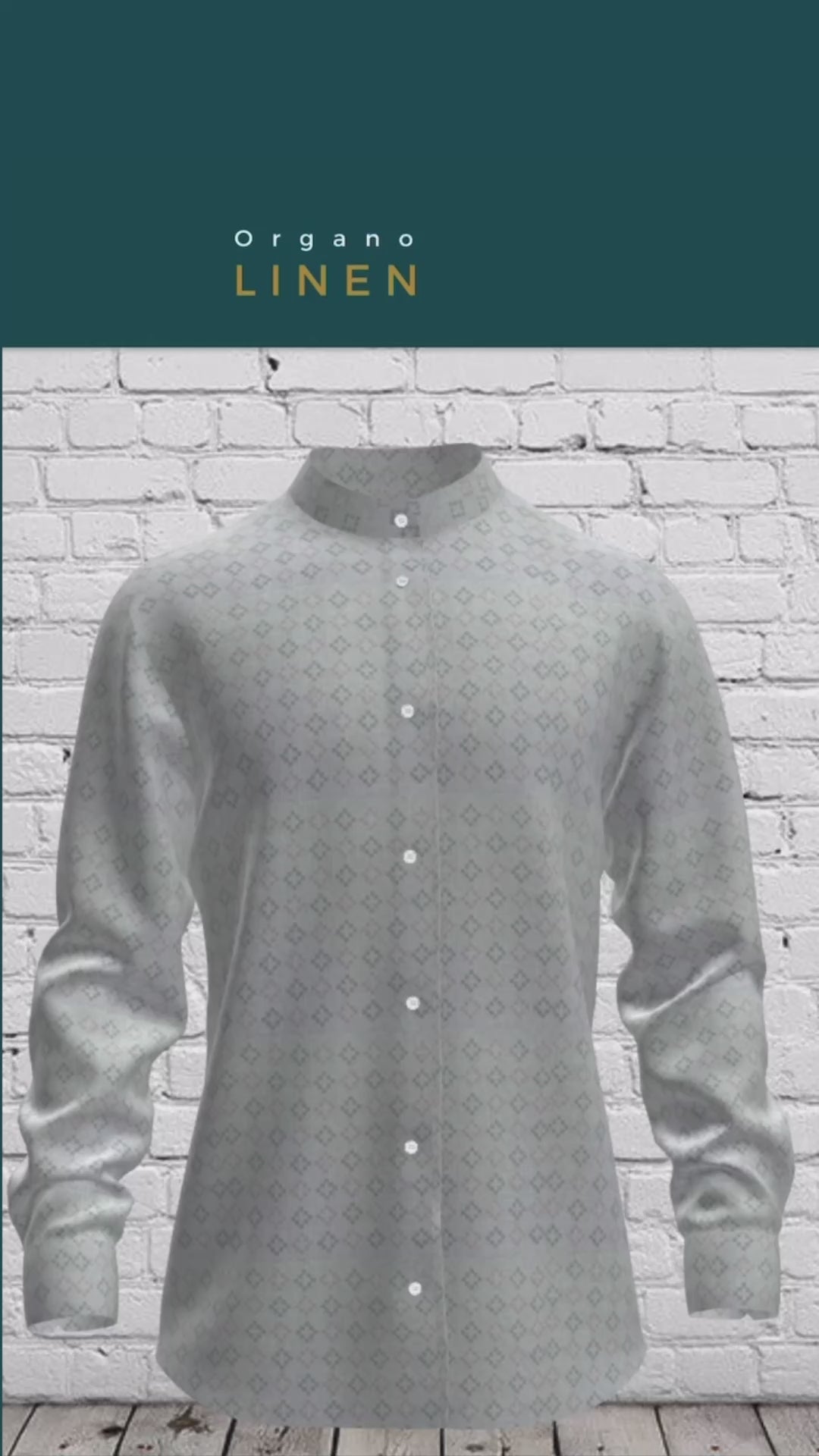 White Printed Linen Shirt for Men