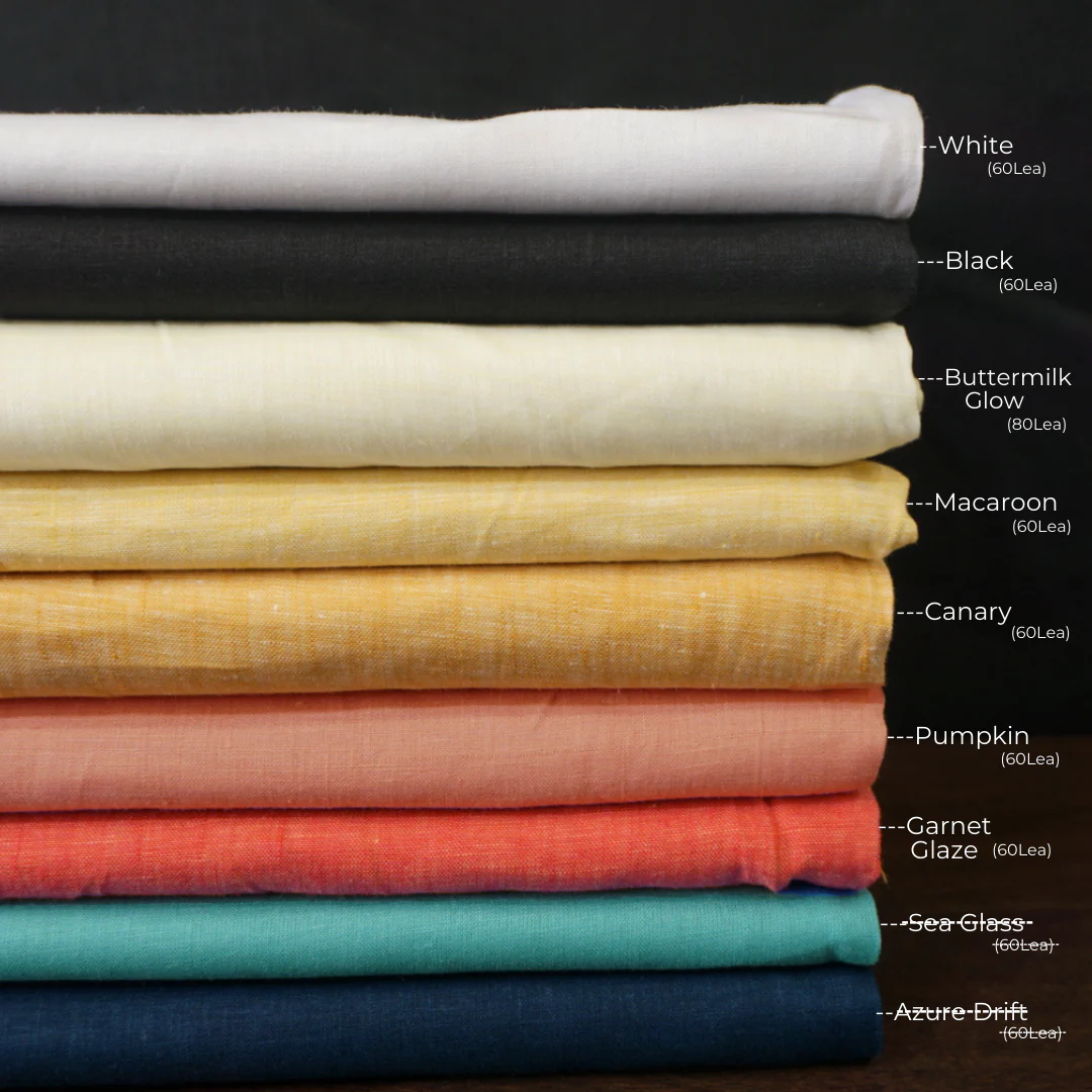 Pure Plain Linen Fabric Multicolor set by OrganoLinen