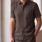 Men's Linen Shirt in Deep Espresso – Raven by OrganoLinen