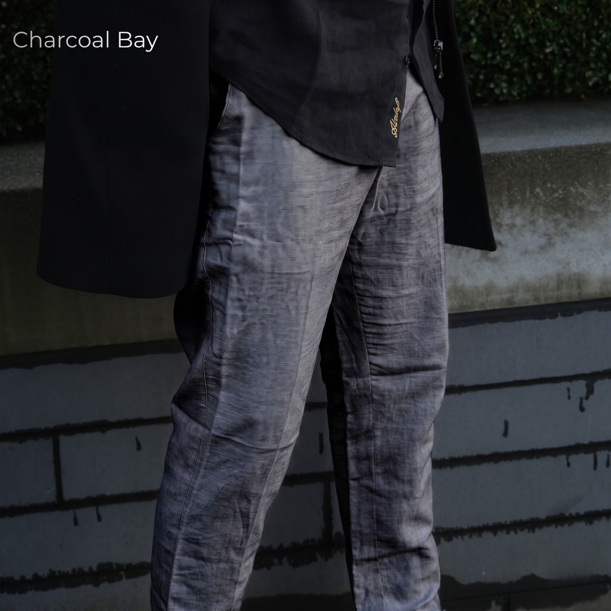 Men's Pure Linen Pants in Charcoal Bay – Roma by OrganoLinen