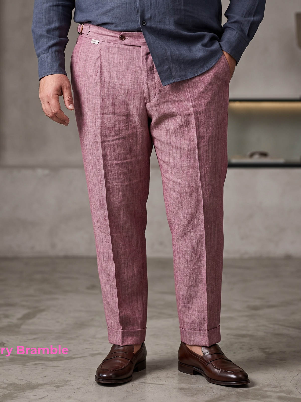 Men's Plus Size Pure Linen Pants in Berry Bramble – Roma by OrganoLinen