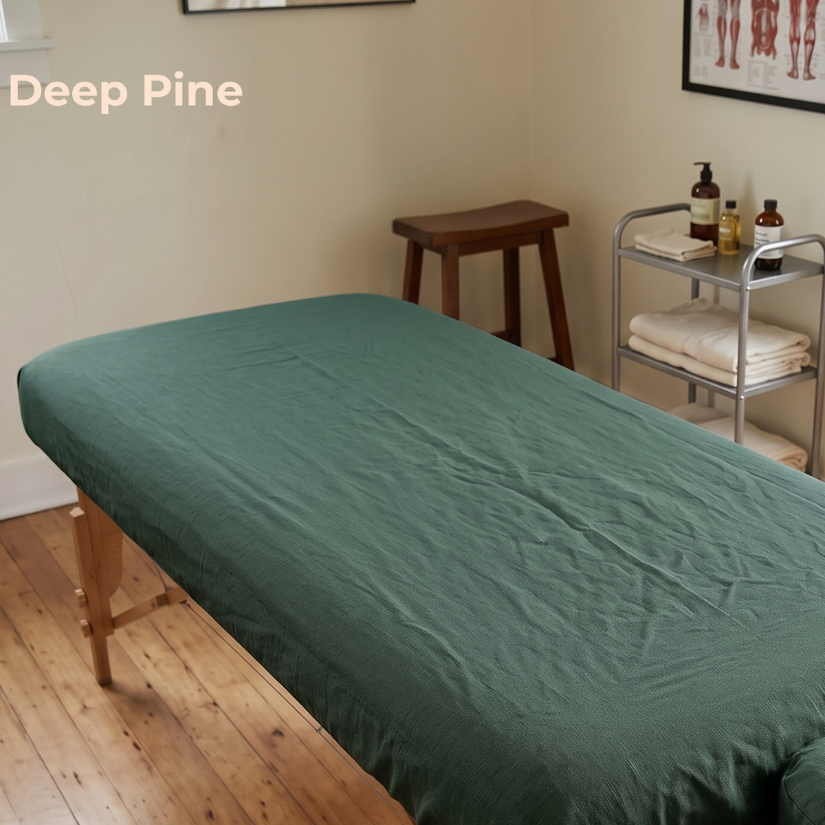 100% Pure Linen FITTED Sheet in Deep Pine – Snooze by OrganoLinen