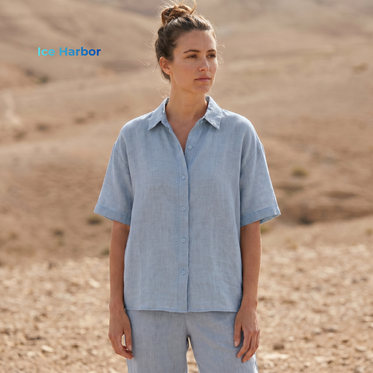Women's Pure Linen Set in Ice Harbor – Sora by OrganoLinen