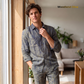 Men’s Heavy Linen Shacket & Trouser Co-ord Set in Woodland Olive – Summit by OrganoLinen
