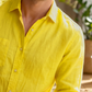 Men's Linen Shirt in Citrine Ray – Sunny by OrganoLinen