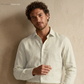 Men's Linen Shirt in Oyster Shell – Sunny by OrganoLinen