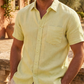 Men's Linen Shirt in Oyster Shell – Sunny by OrganoLinen