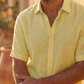 Men's Linen Shirt in Sandstone Mist – Sunny by OrganoLinen