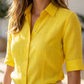 Women's Linen Shirt in Citrine Ray – Sunny by OrganoLinen