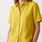 Women's Linen Shirt in Dandelion Yellow – Sunny by OrganoLinen