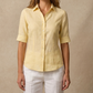 Women's Linen Shirt in Mellow Primrose – Sunny by OrganoLinen