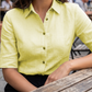Women's Linen Shirt in Oyster Shell – Sunny by OrganoLinen