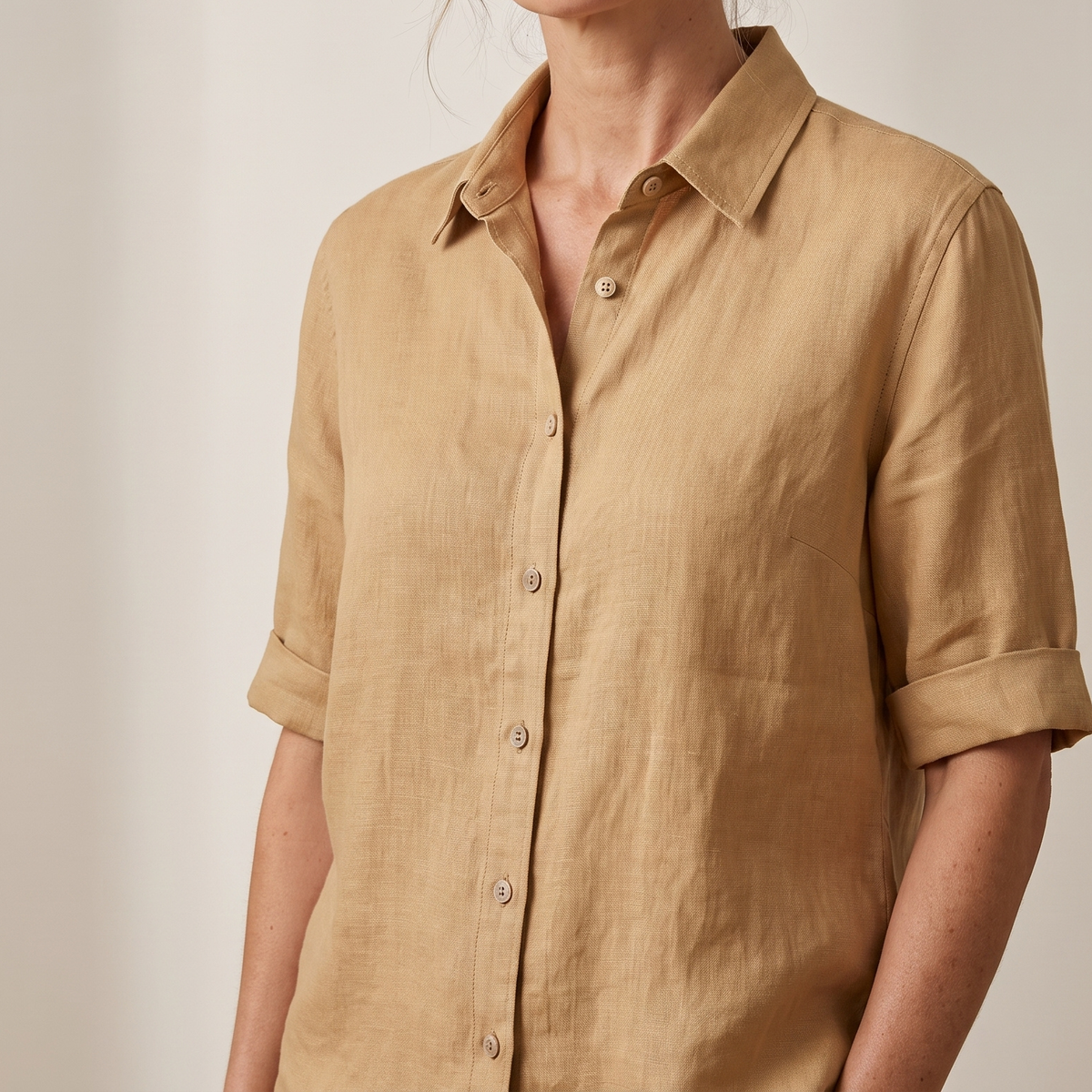Women's Linen Shirt in Sunbeam Yellow – Sunny by OrganoLinen