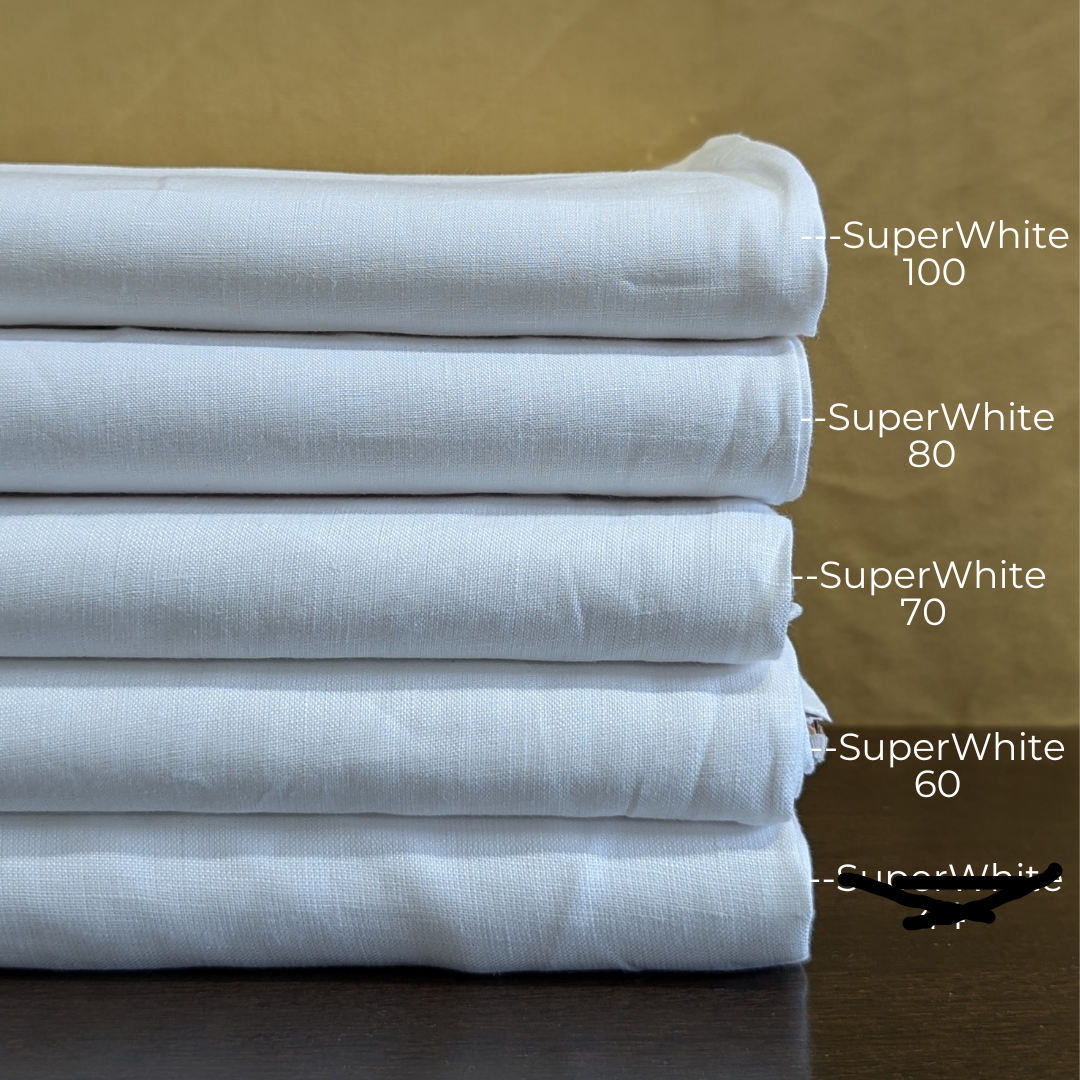 Super Linen Fabric in Super White 100 by OrganoLinen