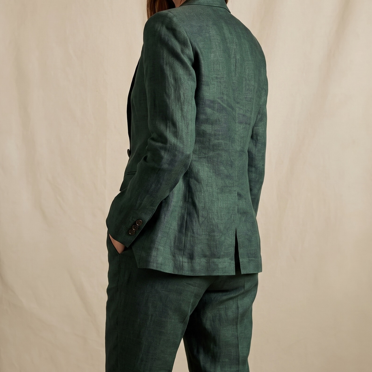Women’s Unlined Linen Jacket in Emerald Coast – Tahoe by OrganoLinen