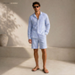 Men's Pure Linen Set in Ice Harbor – Vale by OrganoLinen