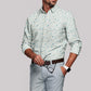 AIRY White Linen Printed Shirt - OrganoLinen