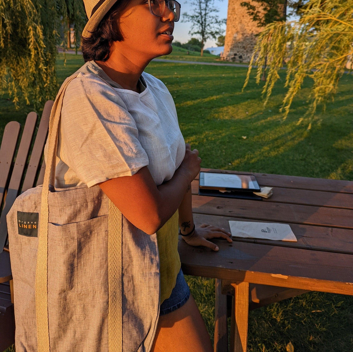SLEE Linen Messenger-Tote Bag - OrganoLinen