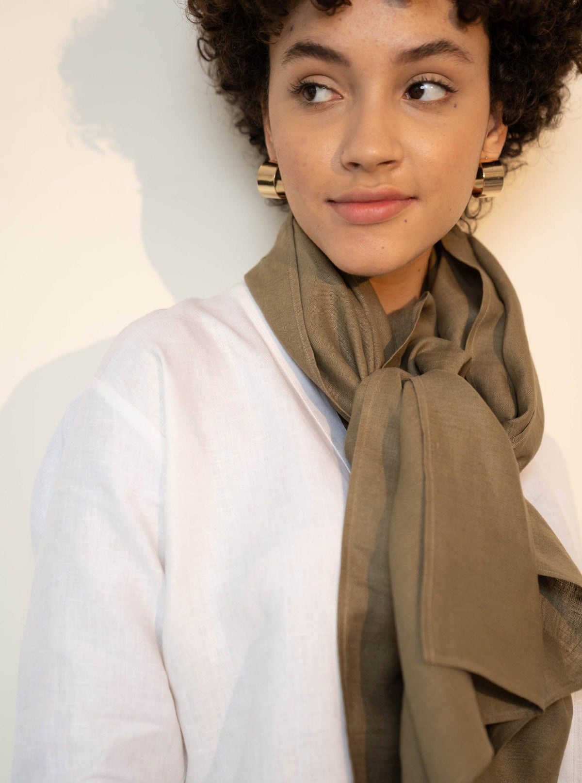 Tan Linen Scarf – Noah by OrganoLinen