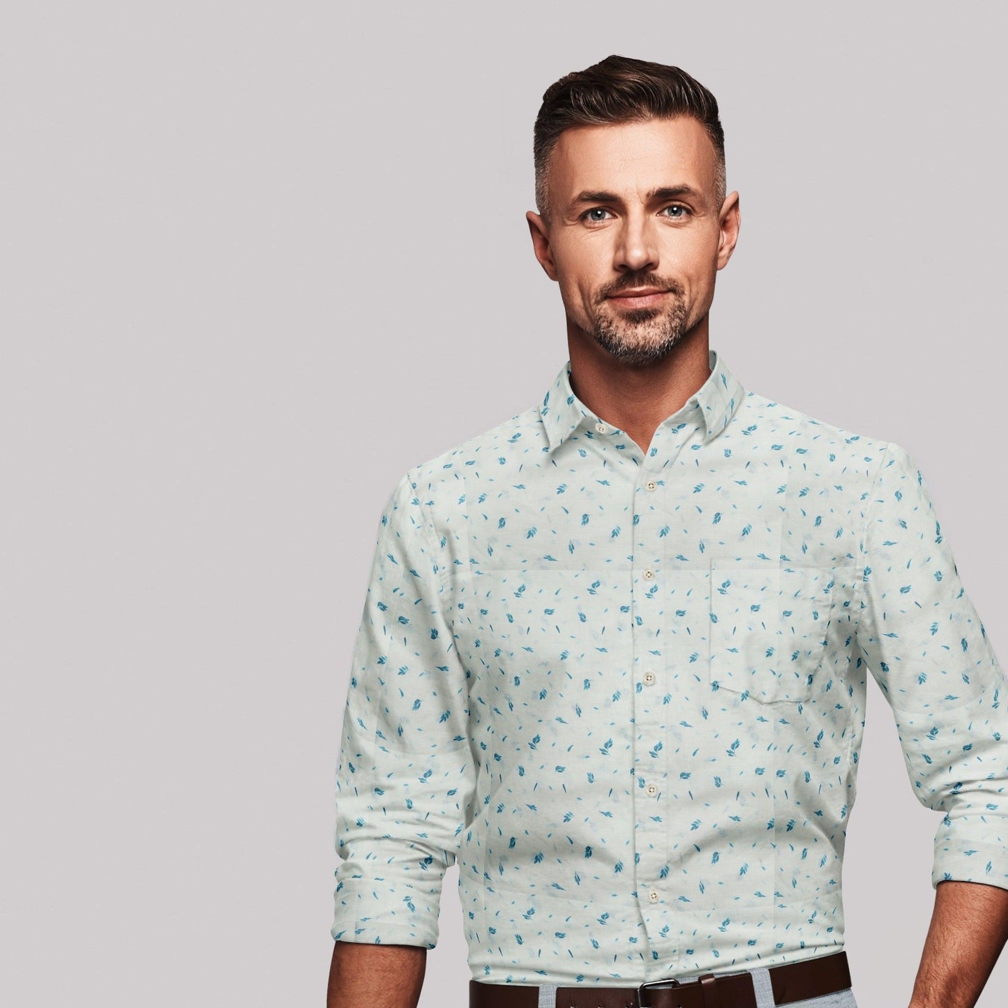 AIRY White Linen Printed Shirt - OrganoLinen